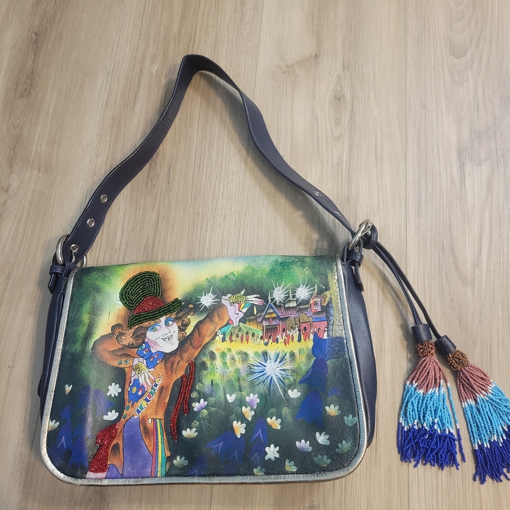 Sharif x DISNEY Alice Through the Looking Glass MAD HATTER Leather bag purse. Ra